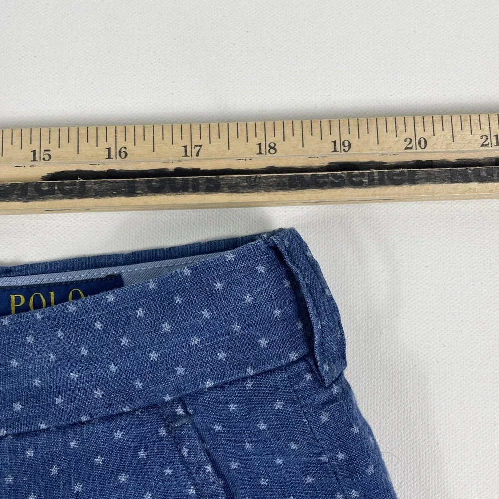 Polo Ralph Lauren Shorts Mens 36 Blue Cotton Dot Chino Classic Fit 9‎ Inseam